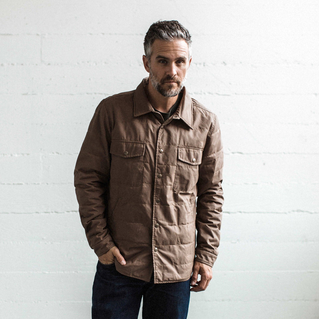 The Garrison Shirt Jacket in British Khaki Dry Wax