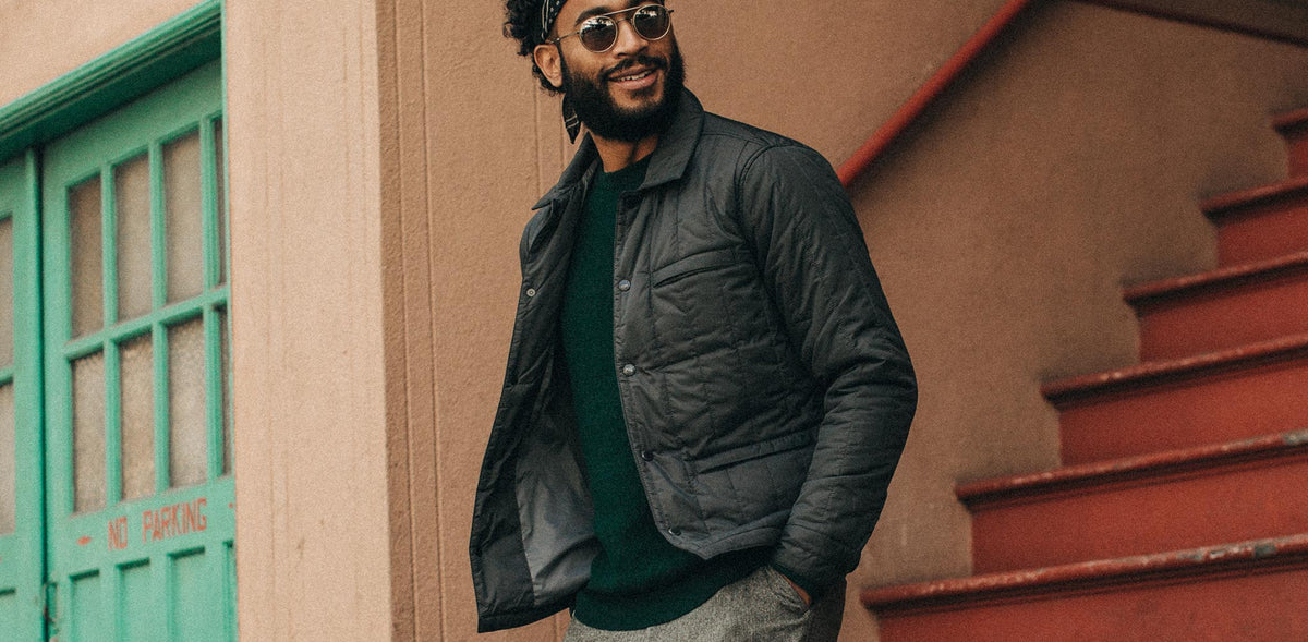 The Decker Jacket in Charcoal Quilt
