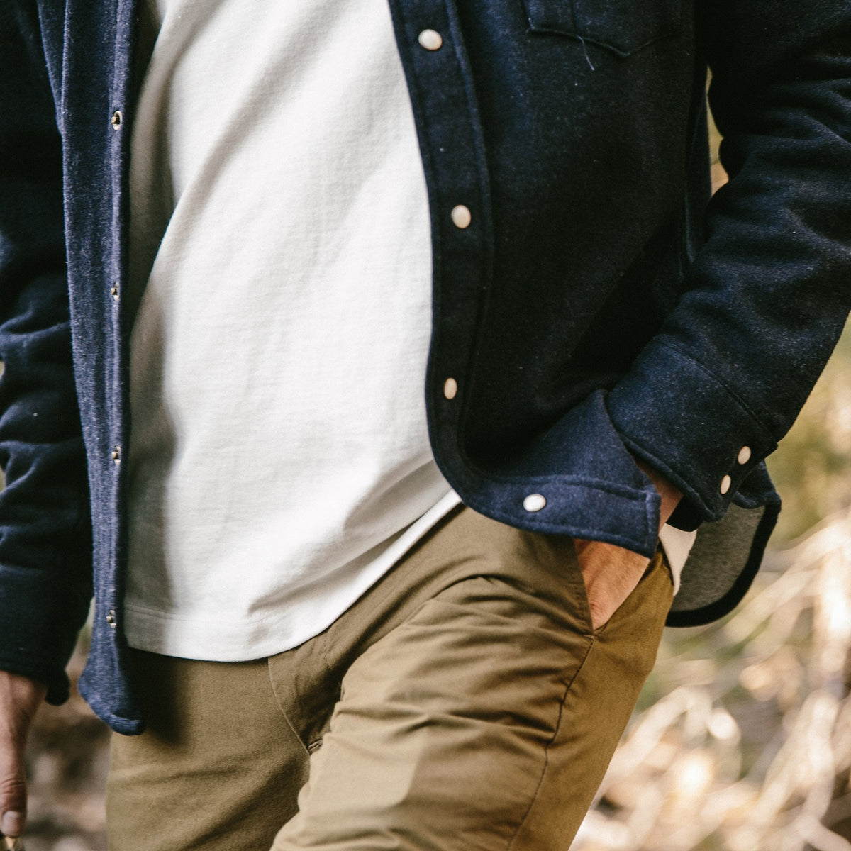 The Glacier Shirt in Indigo French Terry