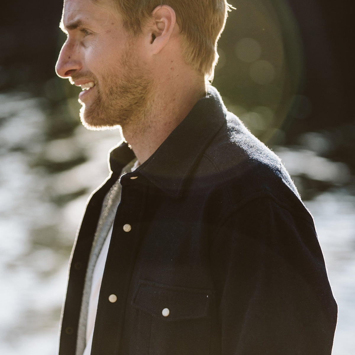 The Glacier Shirt in Indigo French Terry