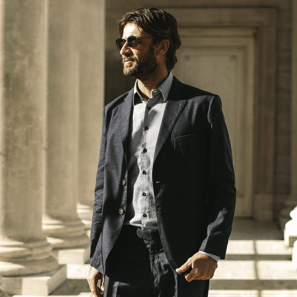 The Telegraph Jacket in Navy Slub