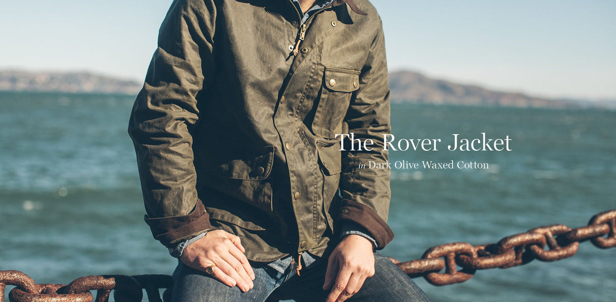 The Rover Jacket in Dark Olive Beeswaxed Canvas