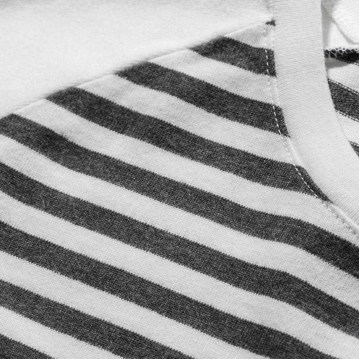 The Triblend Long Sleeve in Charcoal Stripe