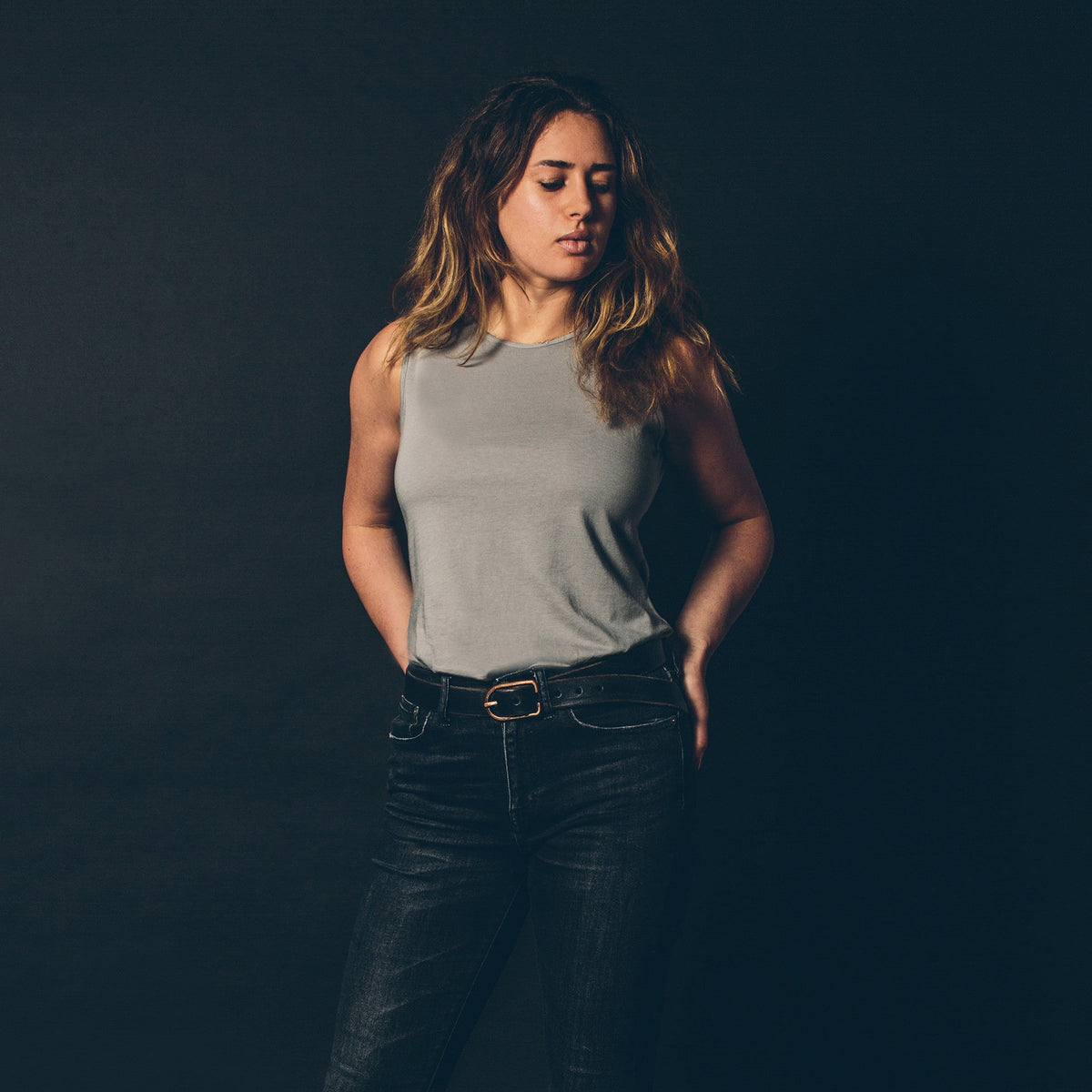 The Elle Tank in Heather Grey