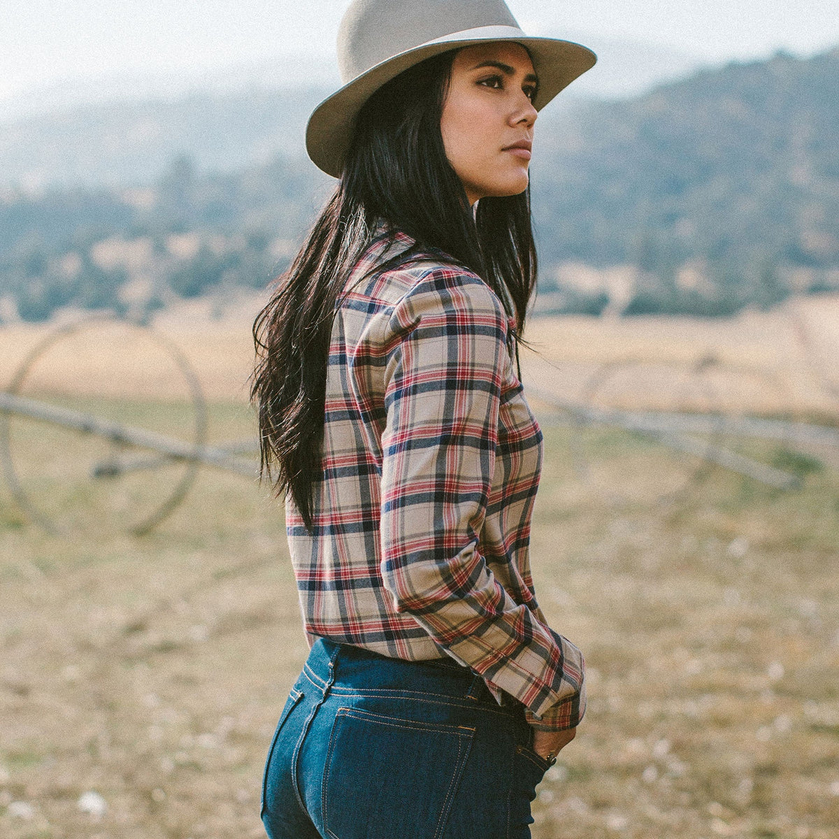 The Piper Shirt in Tan Plaid