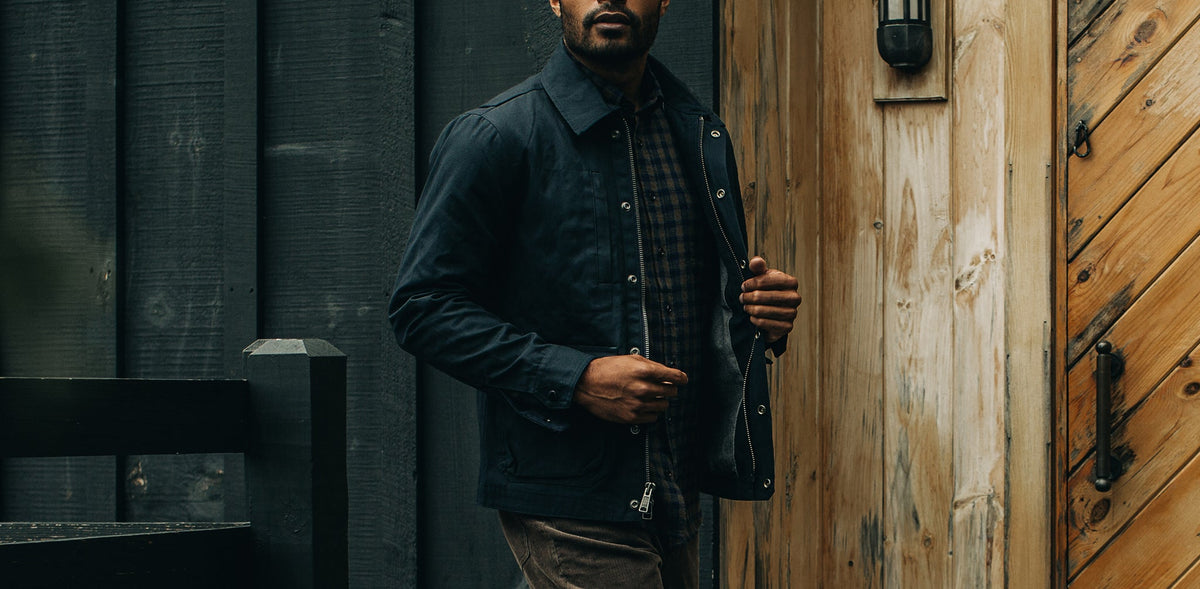 The Pathfinder Jacket in Navy Dry Wax