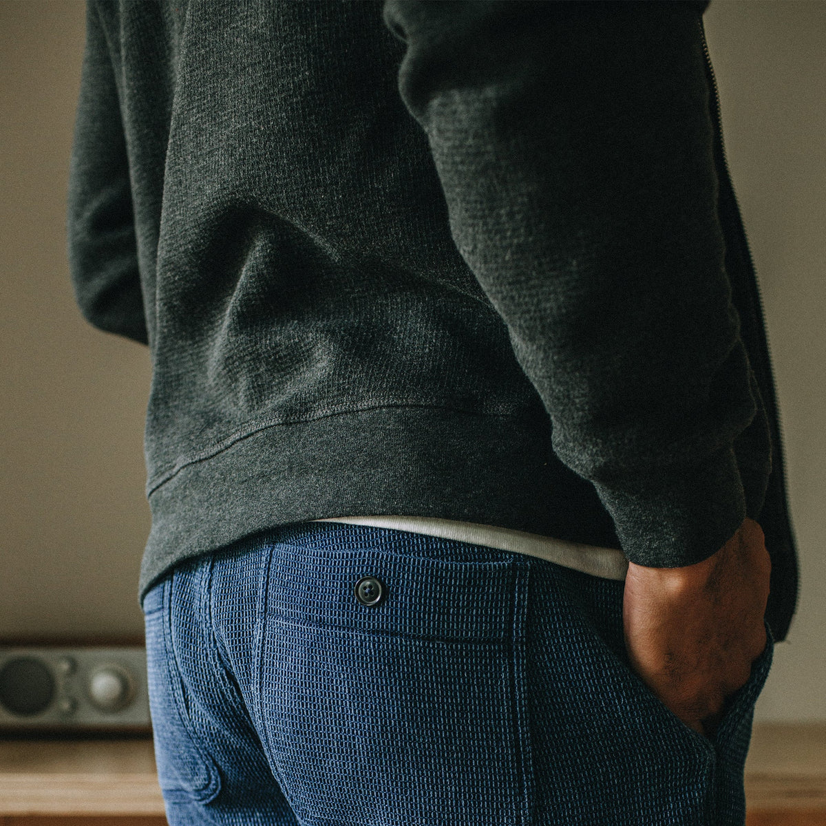 The Weekend Hoodie in Coal Double Knit