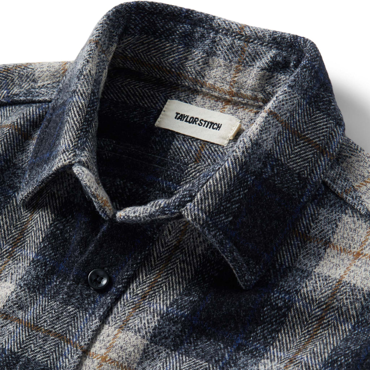 The Utility Shirt in Navy Jaspe Herringbone Plaid