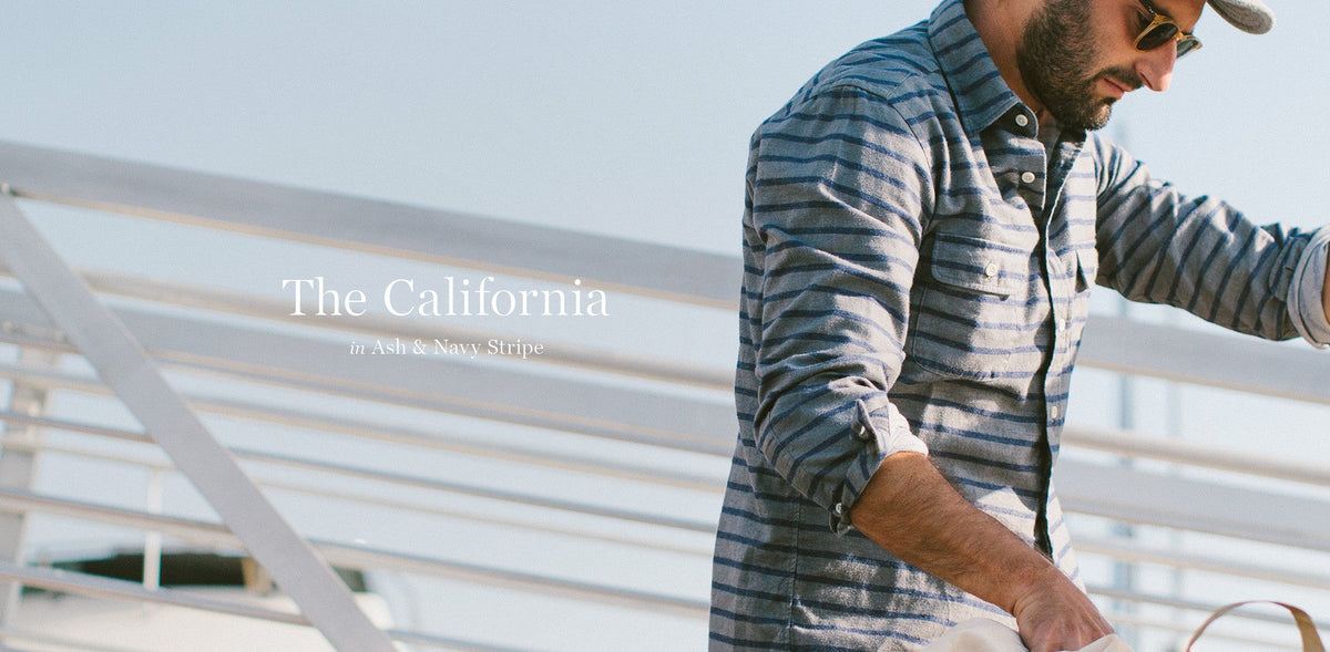 The California in Ash & Navy Stripe