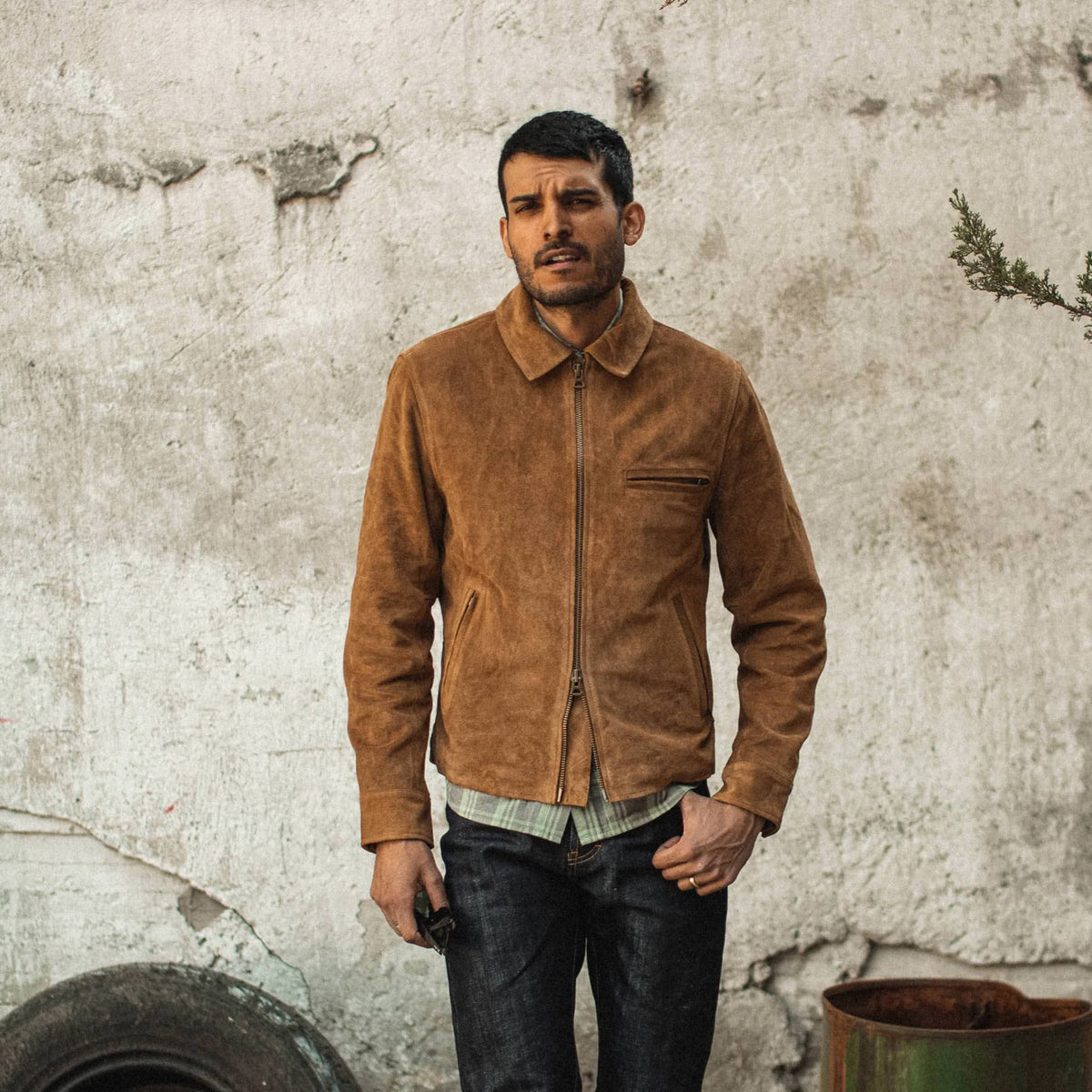The Wyatt Jacket in Cognac Suede