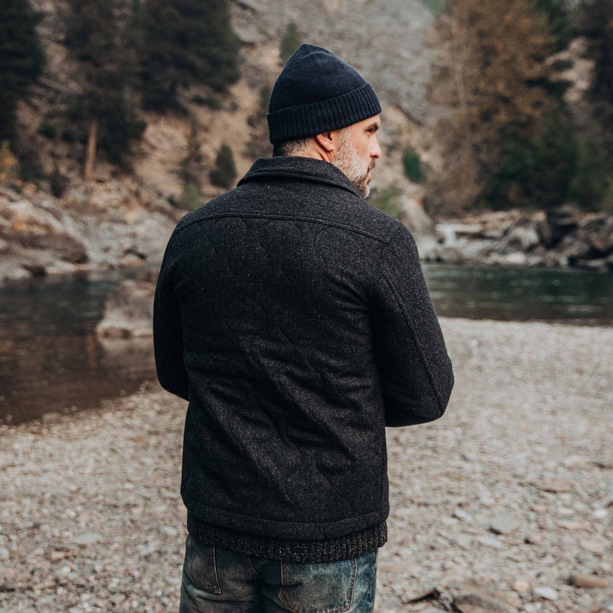 The Wilton Jacket in Navy Birdseye Wool