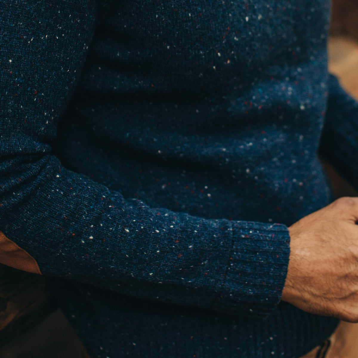 The Hardtack Sweater in Navy Donegal