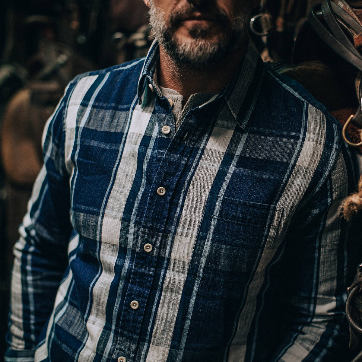 The California in Indigo Plaid