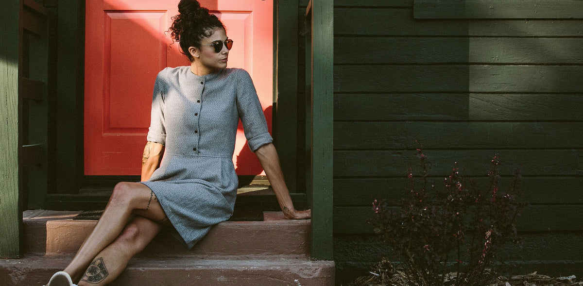 The Juniper Dress in Charcoal Brushed Melange