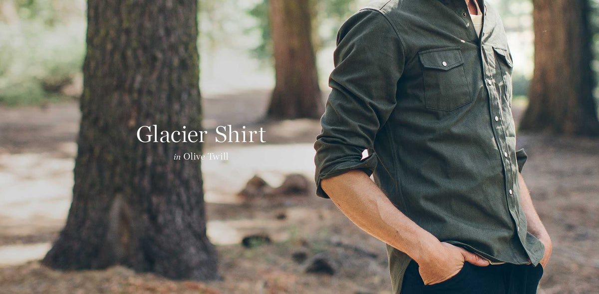 The Glacier Shirt in Olive Twill
