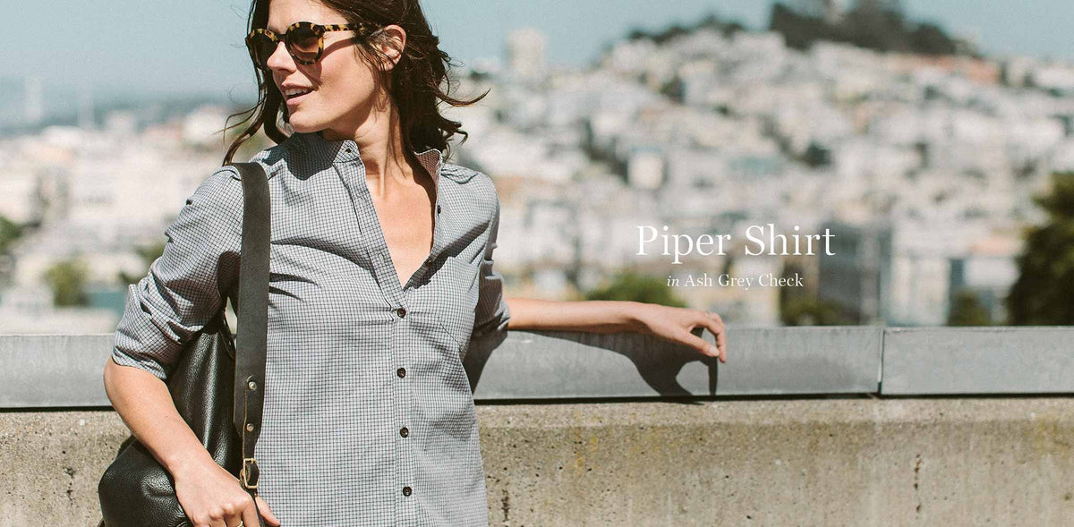 The Piper Shirt in Ash Grey Check