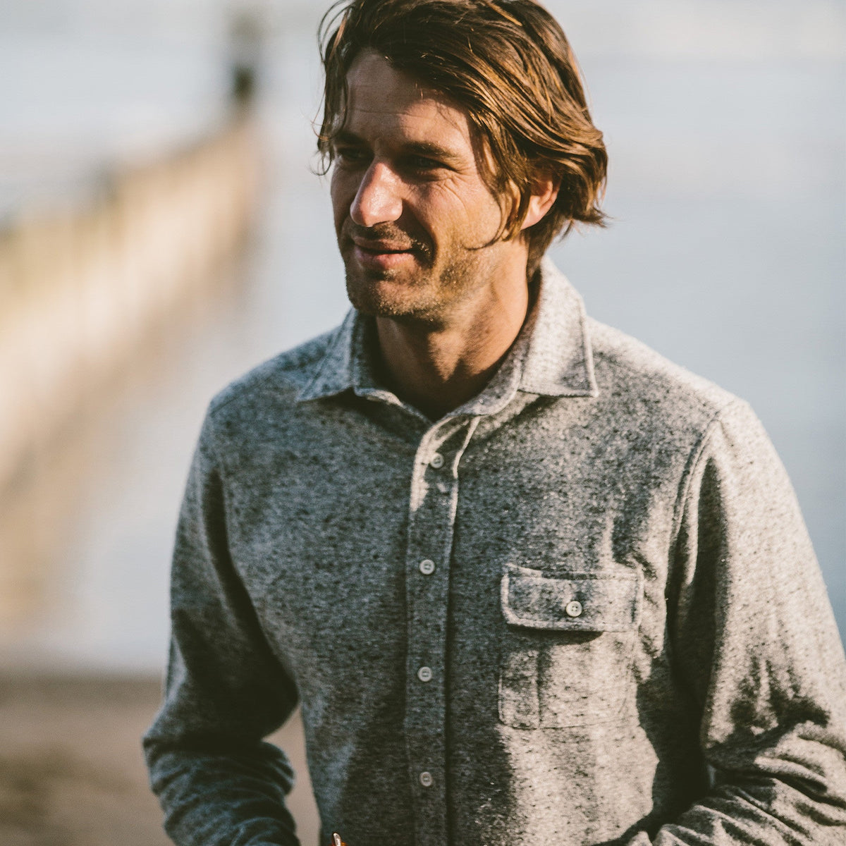 The Sun Down Shirt in Speckled Grey
