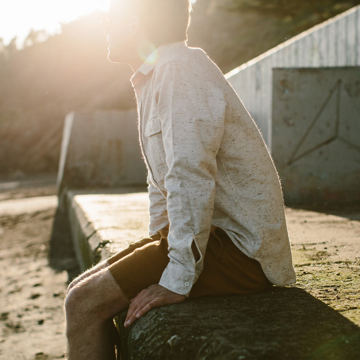 The Sun Down Shirt in Speckled Oatmeal