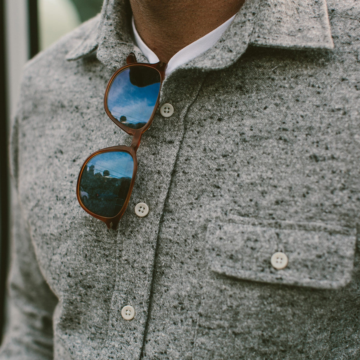 The Sun Down Shirt in Speckled Grey