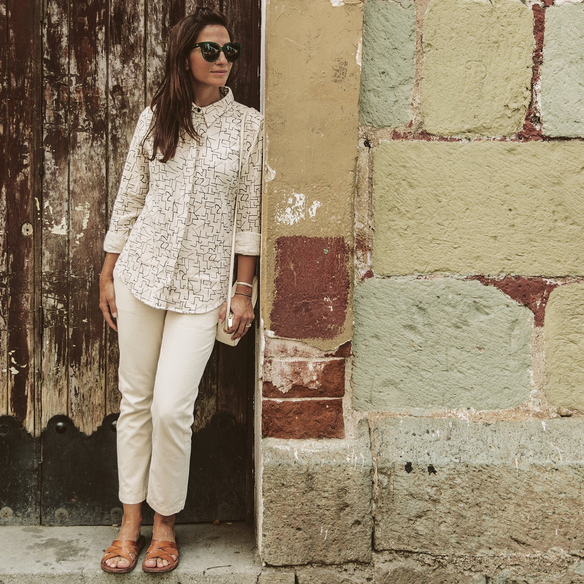 The Michelle Shirt in Maze Print