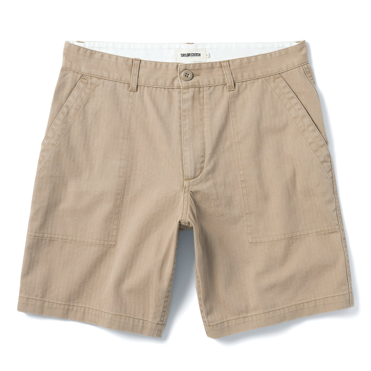 The Trail Short in Khaki Herringbone