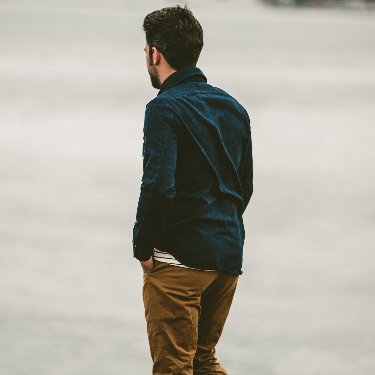 The Maritime Shirt Jacket in Sea Washed Indigo