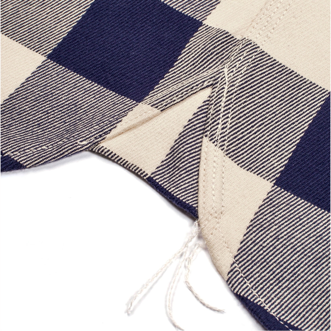 The Moto Utility Shirt in Natural & Navy Buffalo Plaid