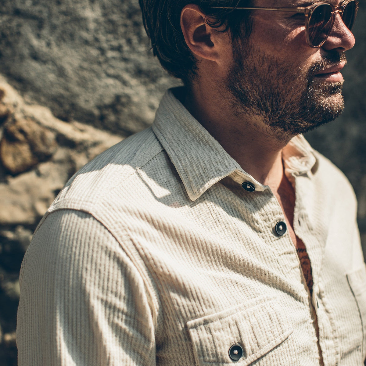 The Utility Shirt in Cone Mills Corded Natural