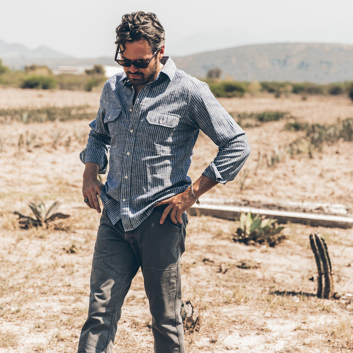 The Chore Shirt in Indigo Striped Chambray
