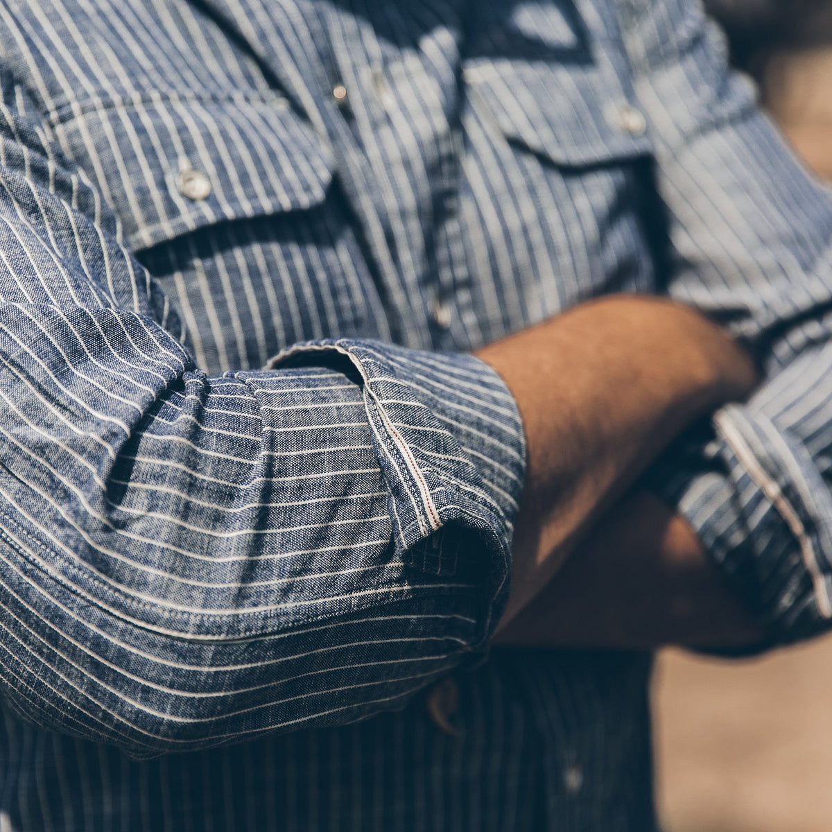 The Chore Shirt in Indigo Striped Chambray