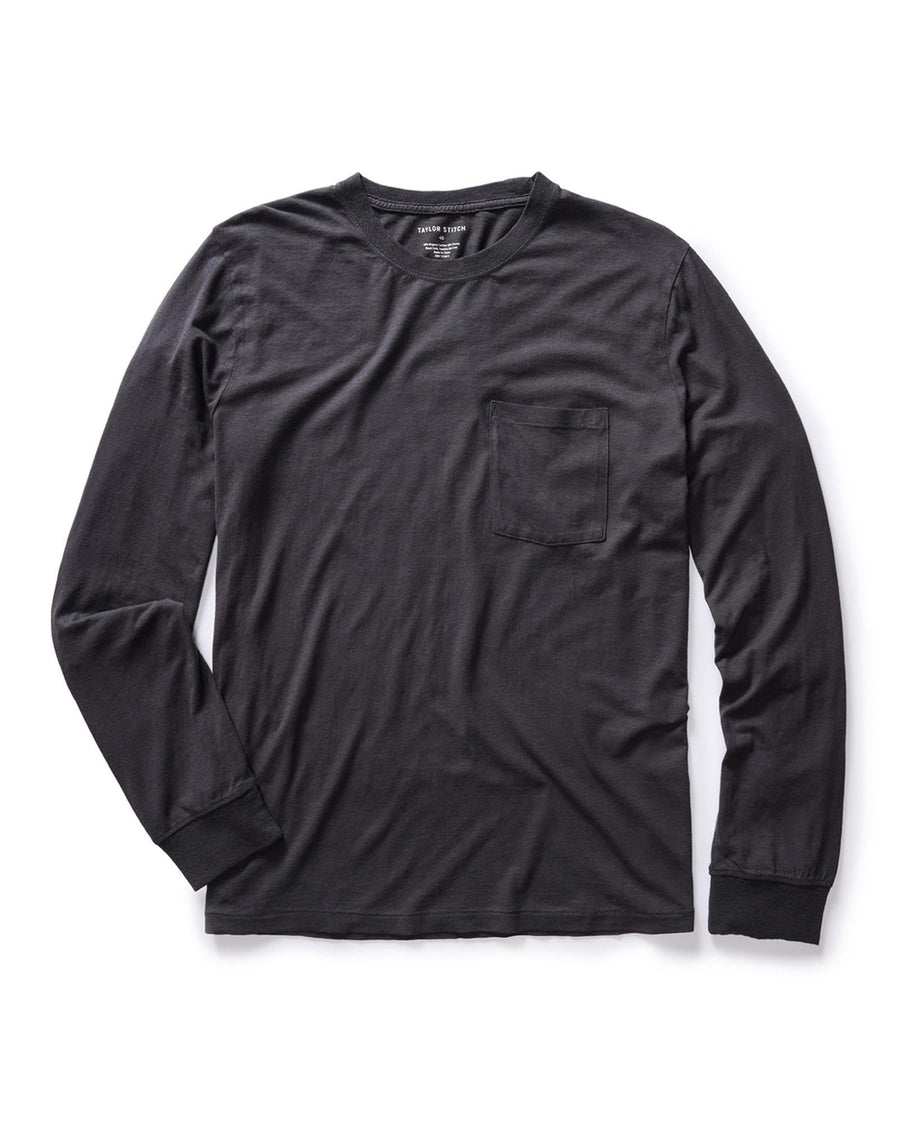 The Cotton Hemp Long Sleeve Tee in Charcoal