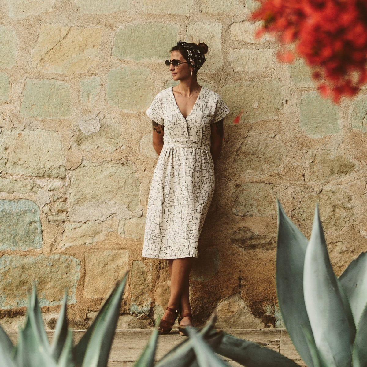 The Emma Dress in Maze Print