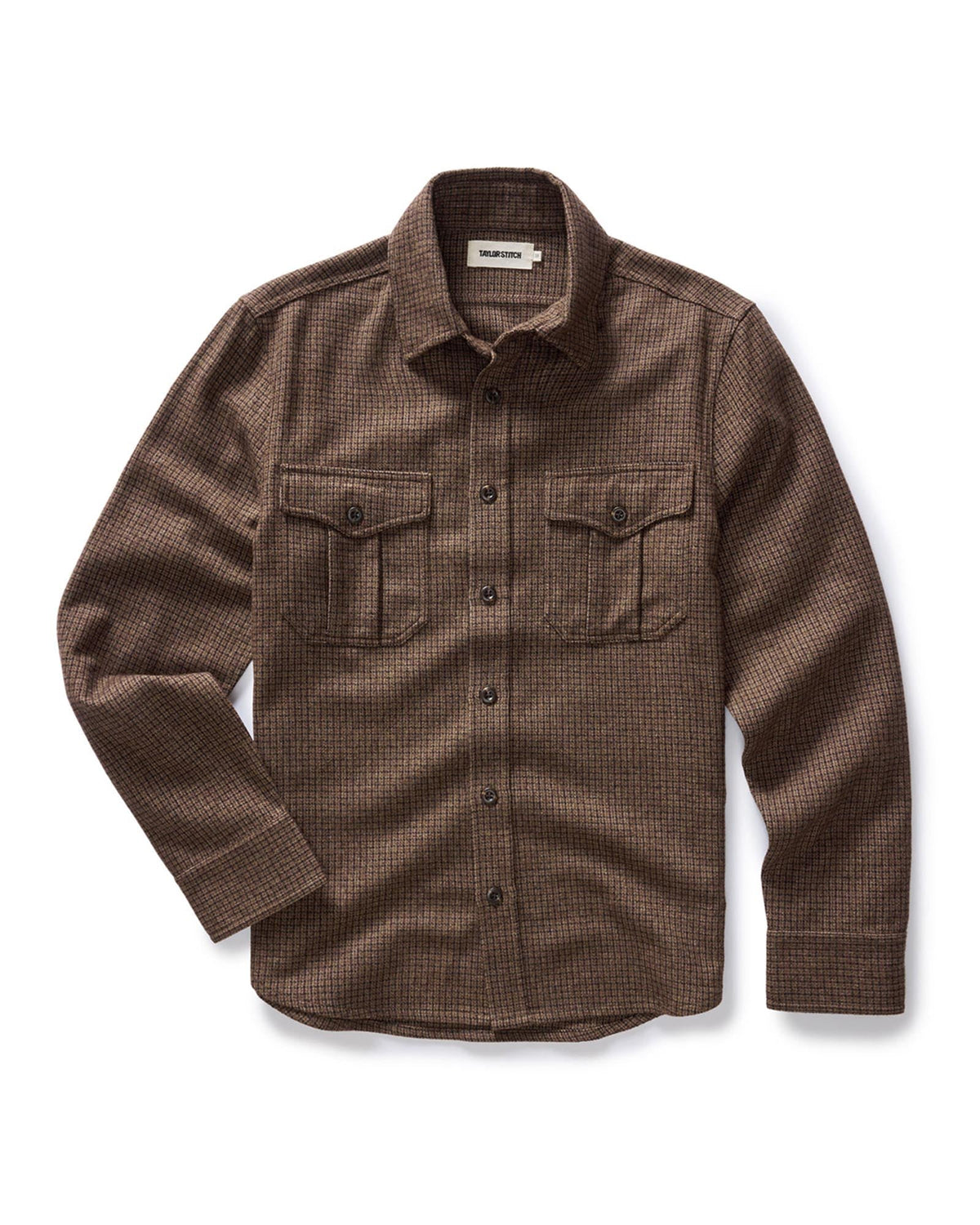 The Saddler Shirt in Burnt Caramel Check Wool