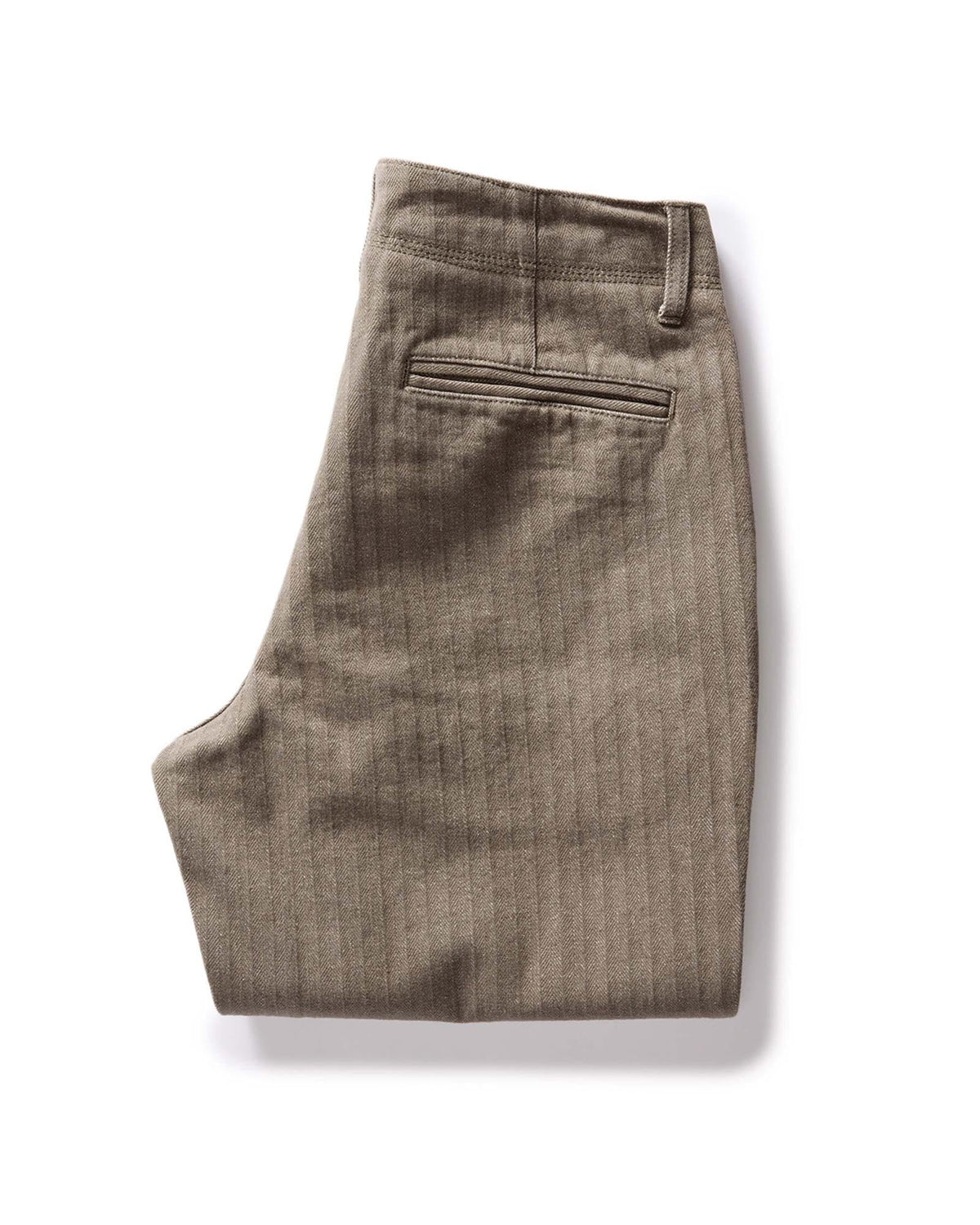 The Morse Pant in Smoked Olive Herringbone