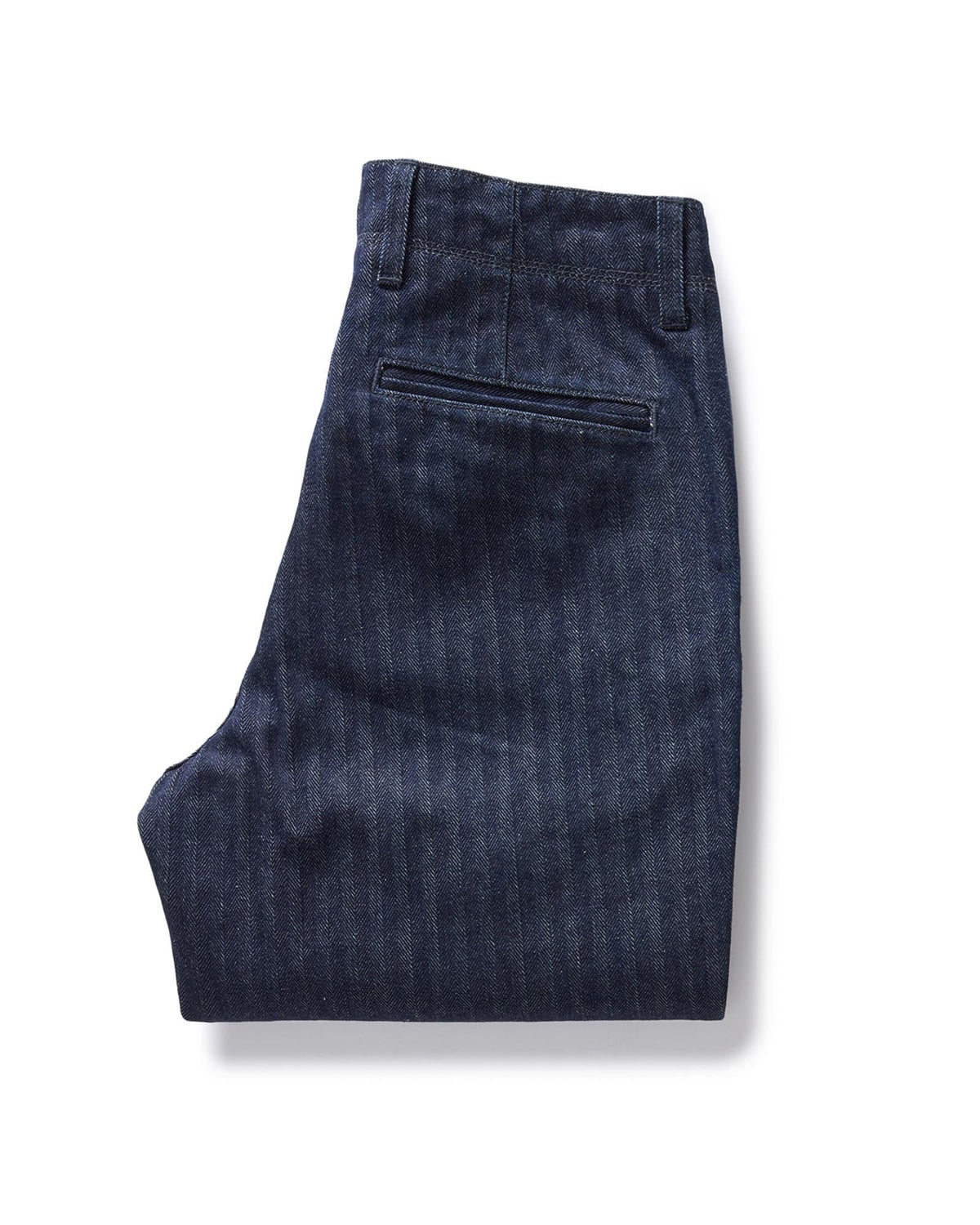 The Morse Pant in Rinsed Indigo Herringbone