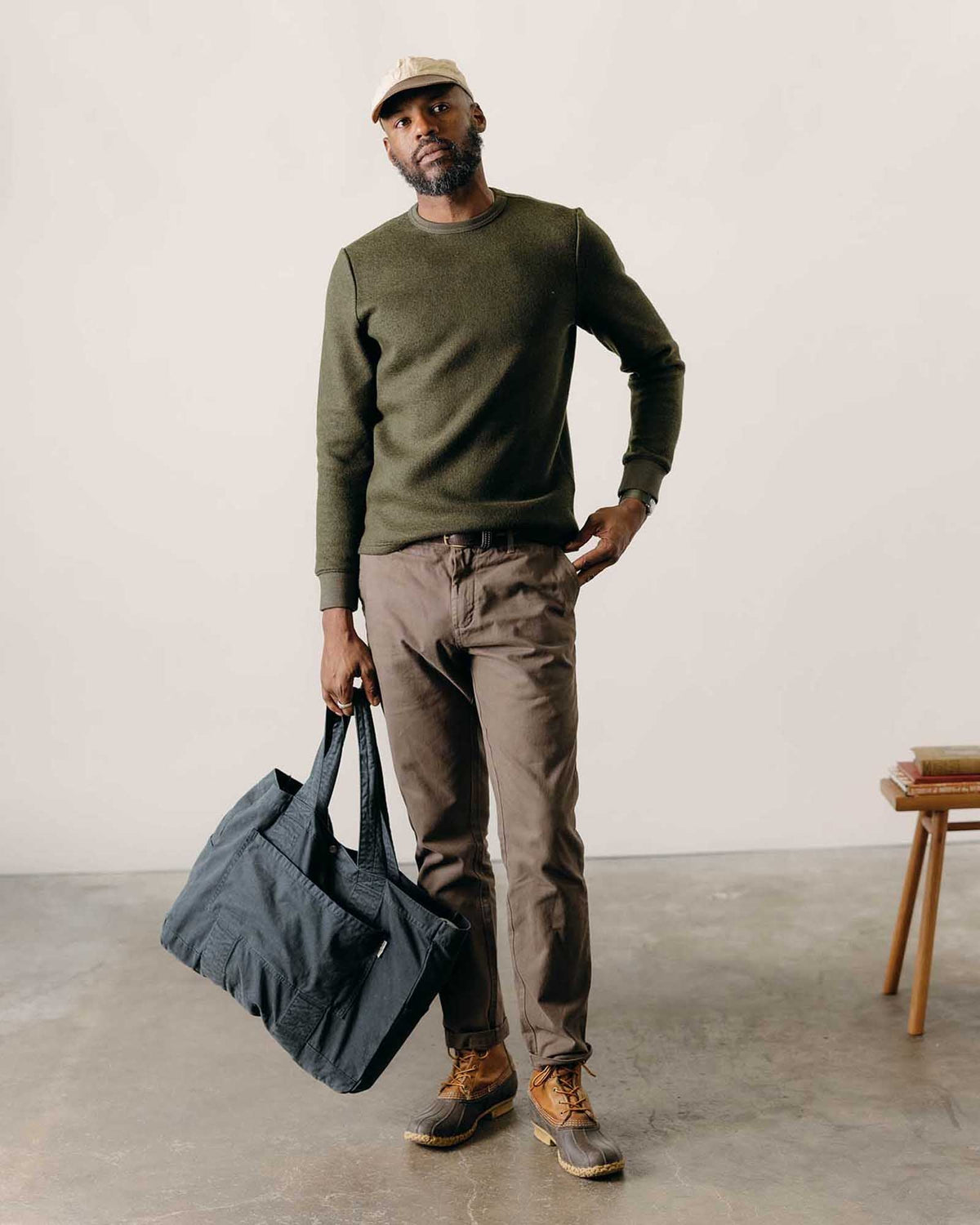 The Evans Crew in Forest Birdseye Wool