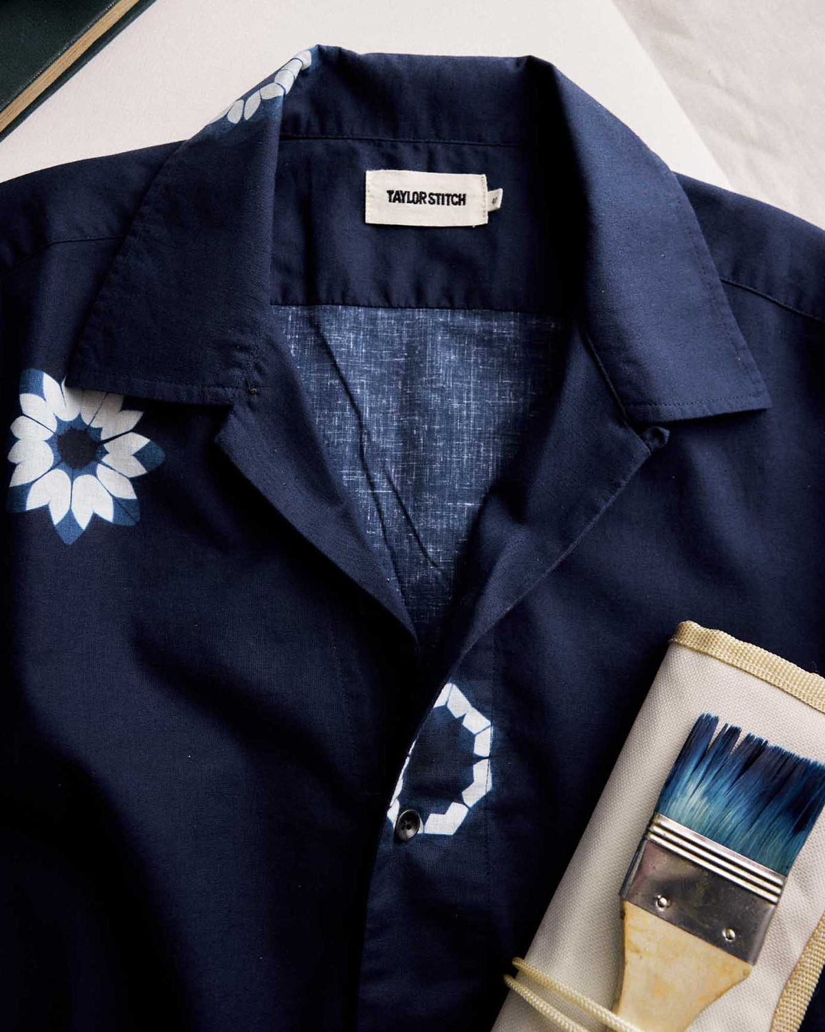 The Davis Shirt in Dark Navy Geo