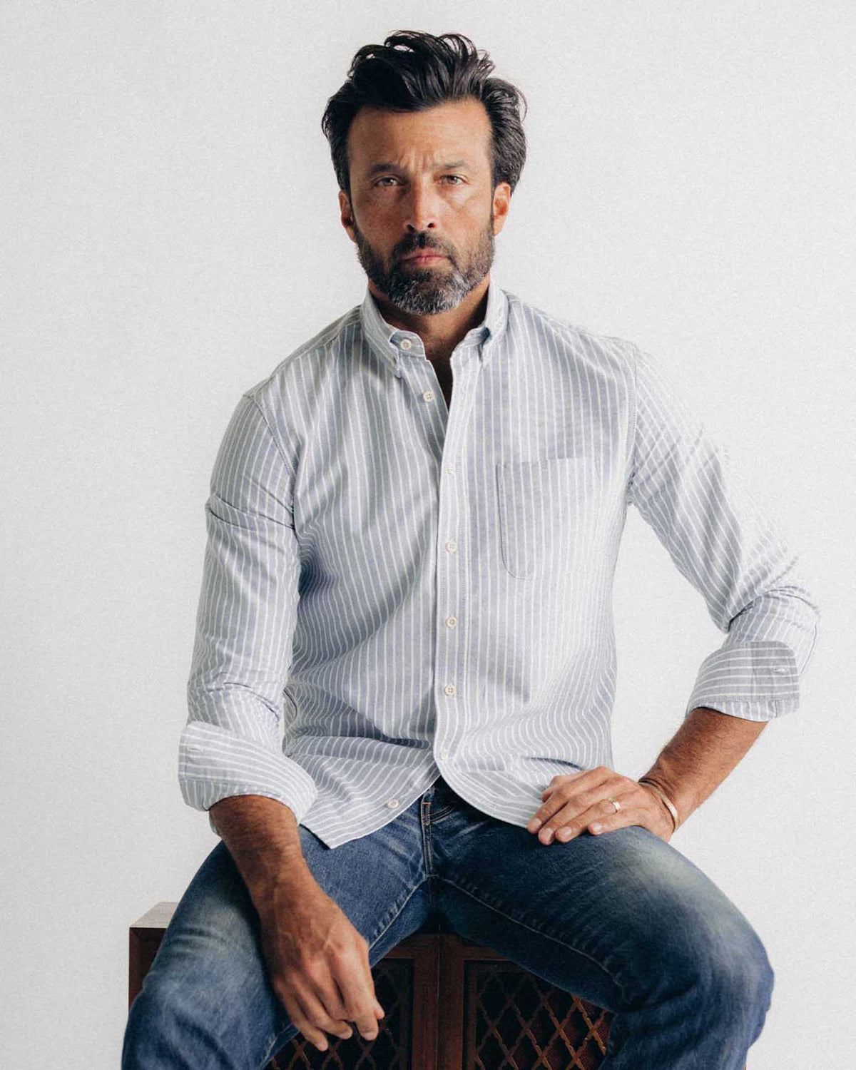 The Jack in Blue Sky Stripe Oxford