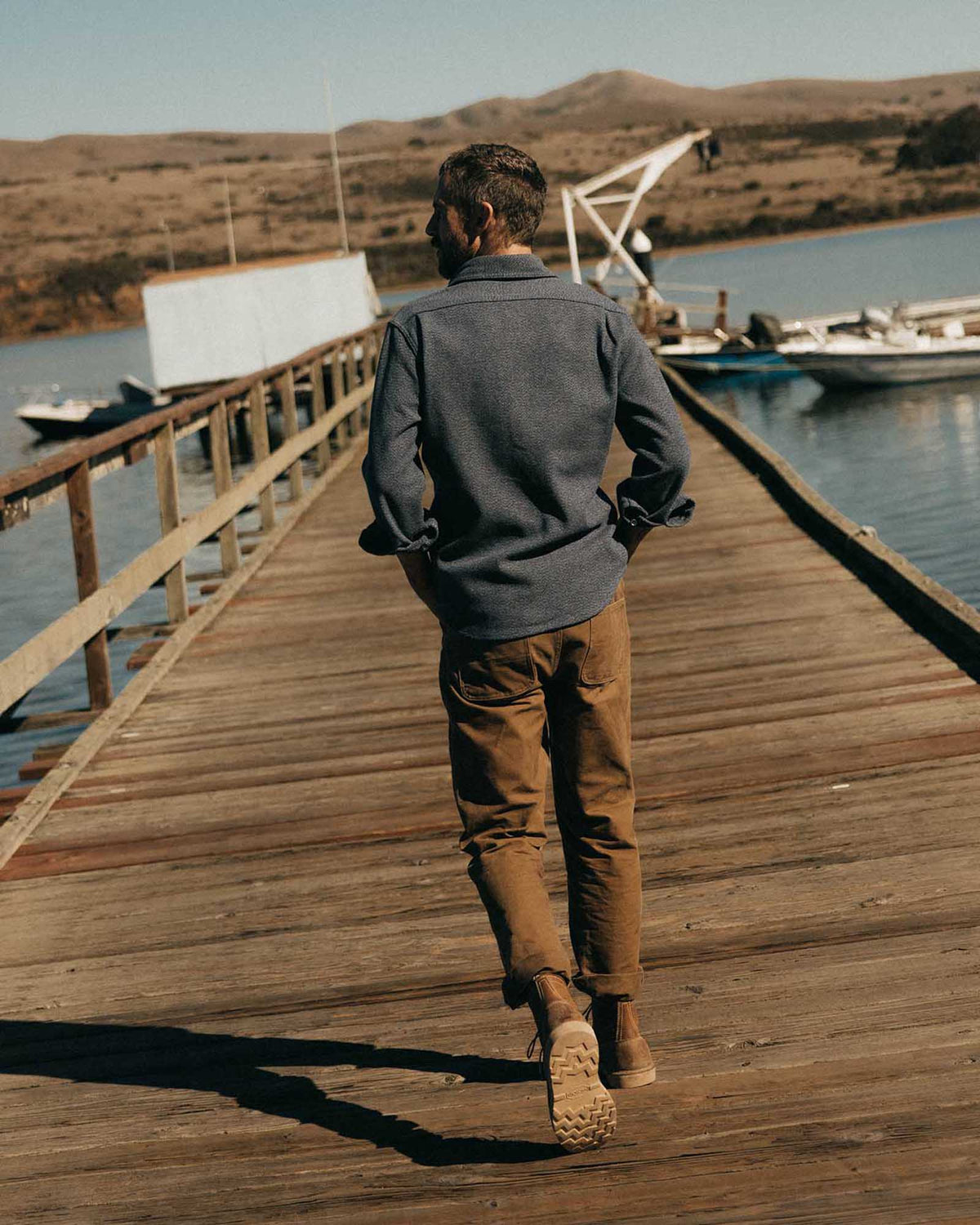 The Utility Shirt in Indigo Ash Wool Canvas