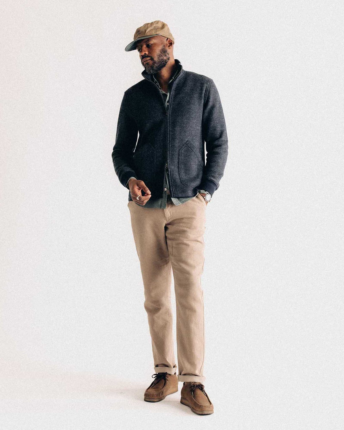 The Evans Jacket in Navy Birdseye Wool