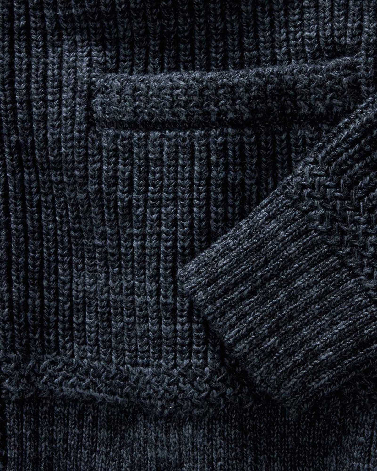 The Mariner Shawl Cardigan in Ink Slub