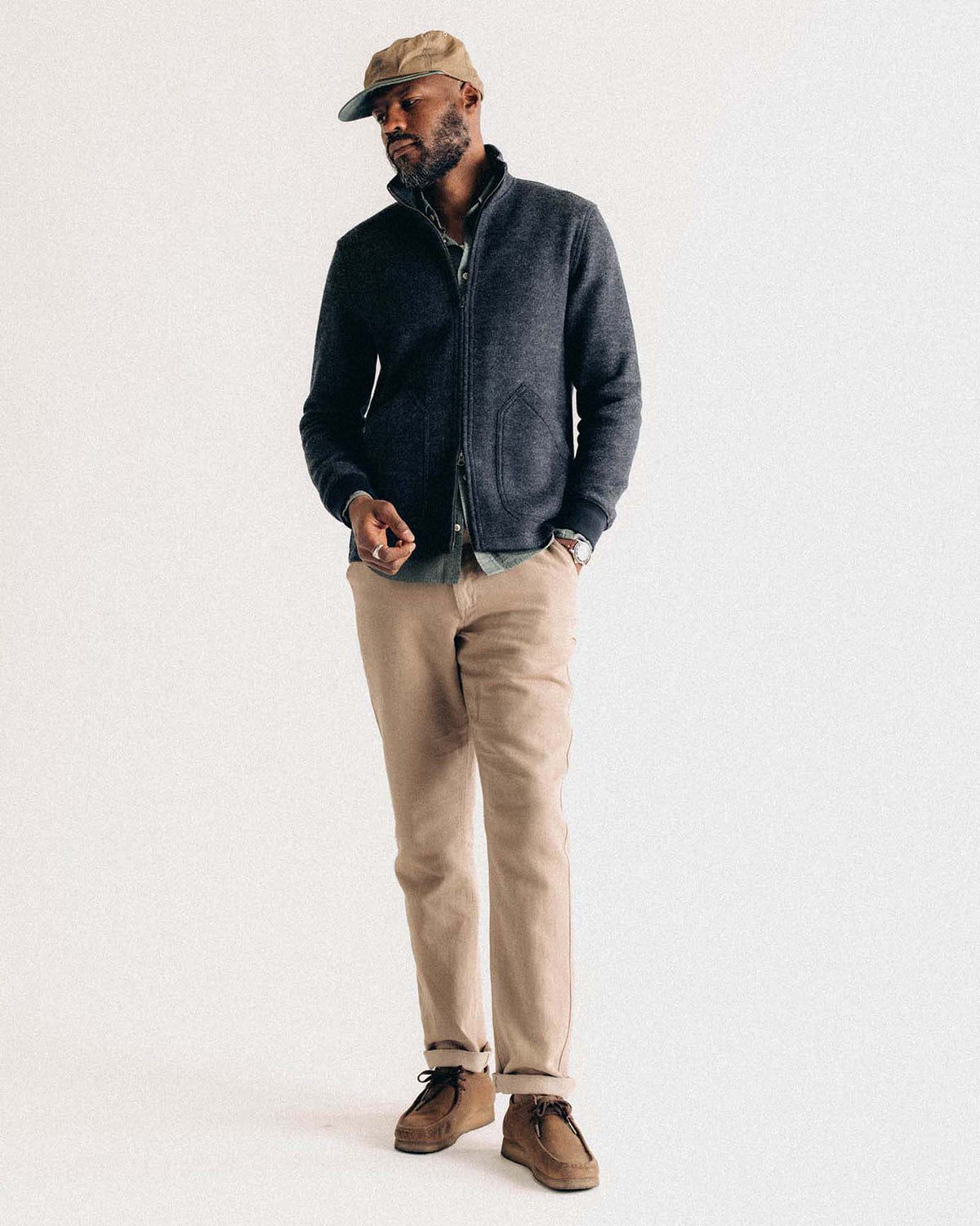 The Carmel Pant in Heather Khaki Cotton Linen