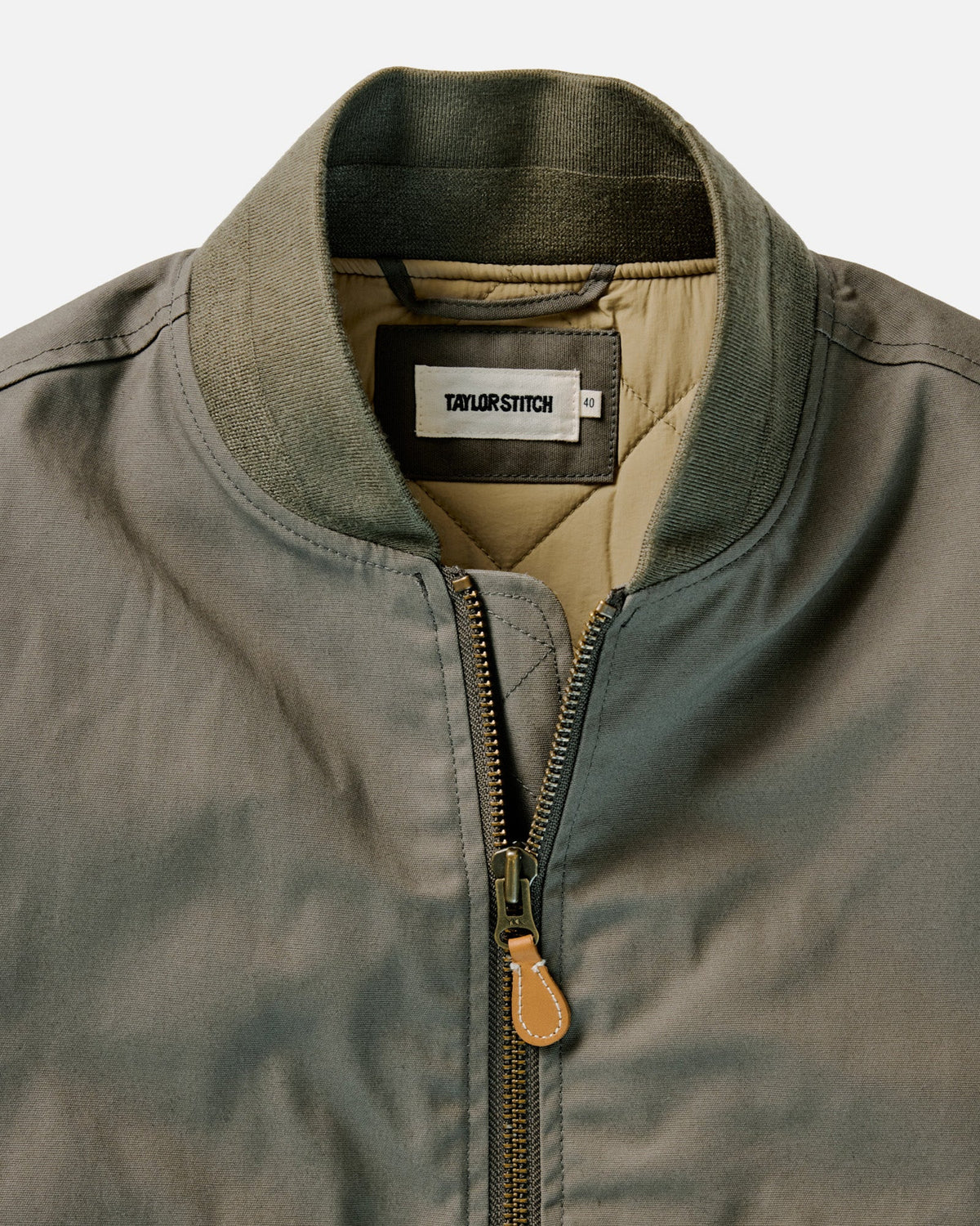The Insulated Bomber Jacket in Fatigue Olive Dry Wax