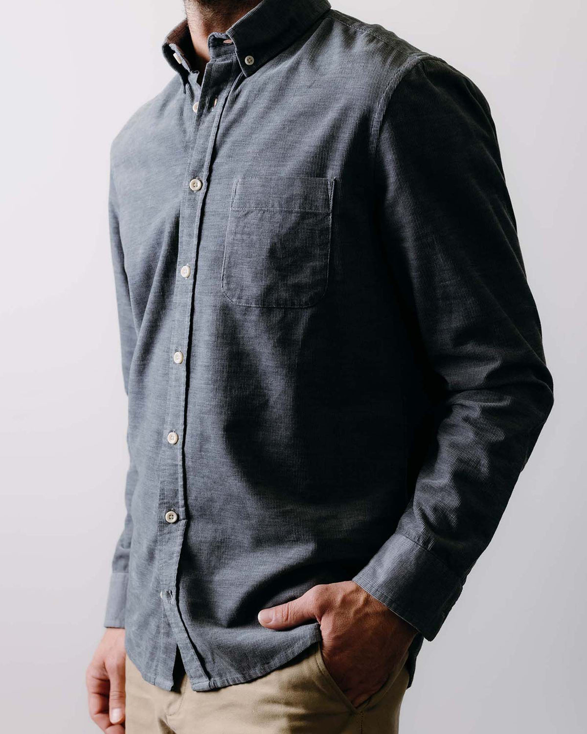 The Jack in Heather Slate Pincord