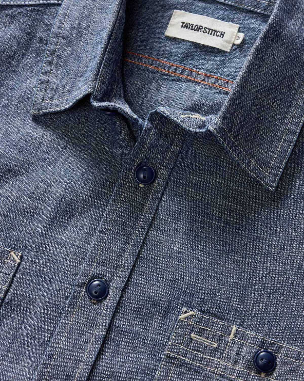 The Short Sleeve Utility Shirt in Indigo Selvedge Chambray