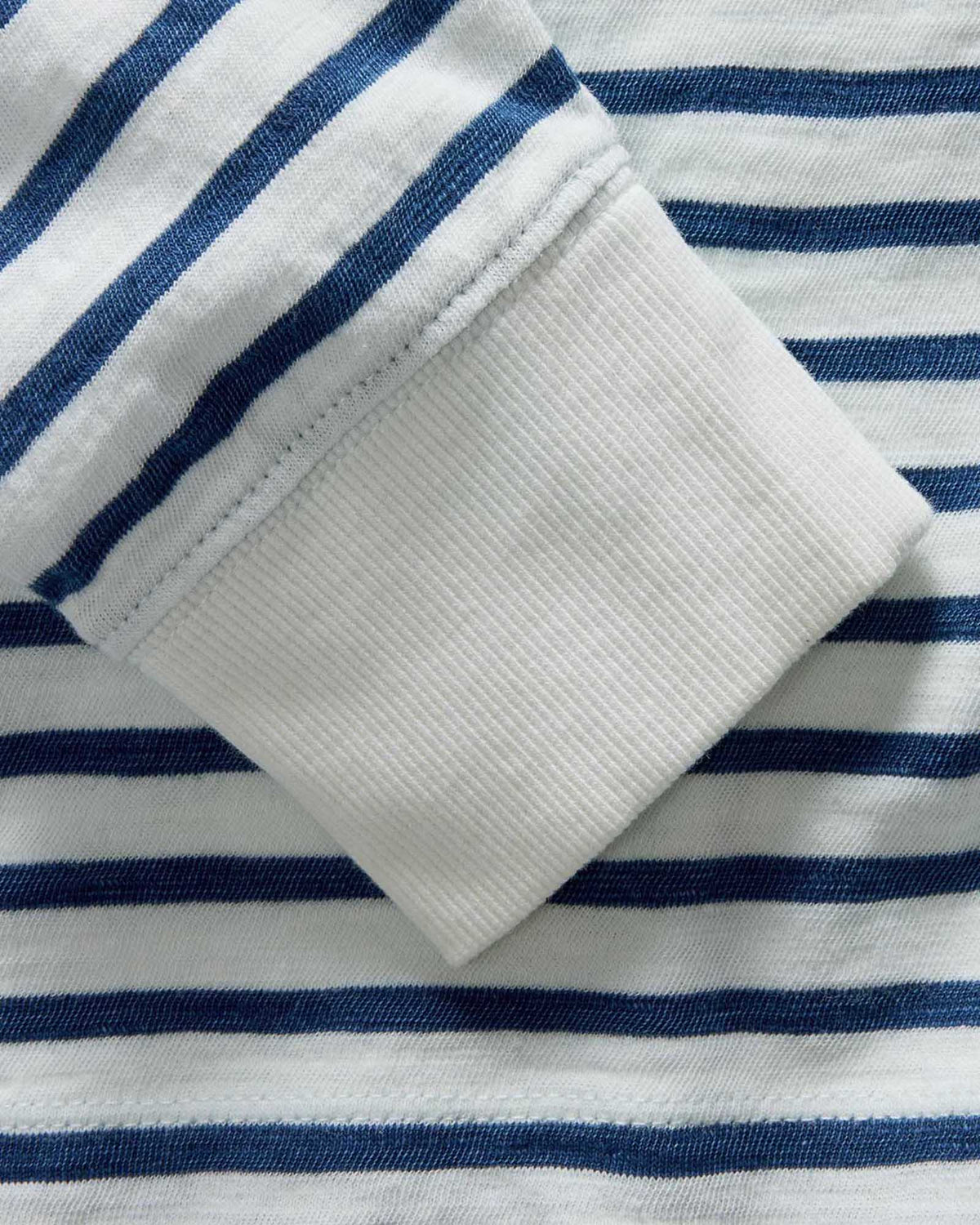 The Organic Cotton Long Sleeve Tee in Indigo Stripe