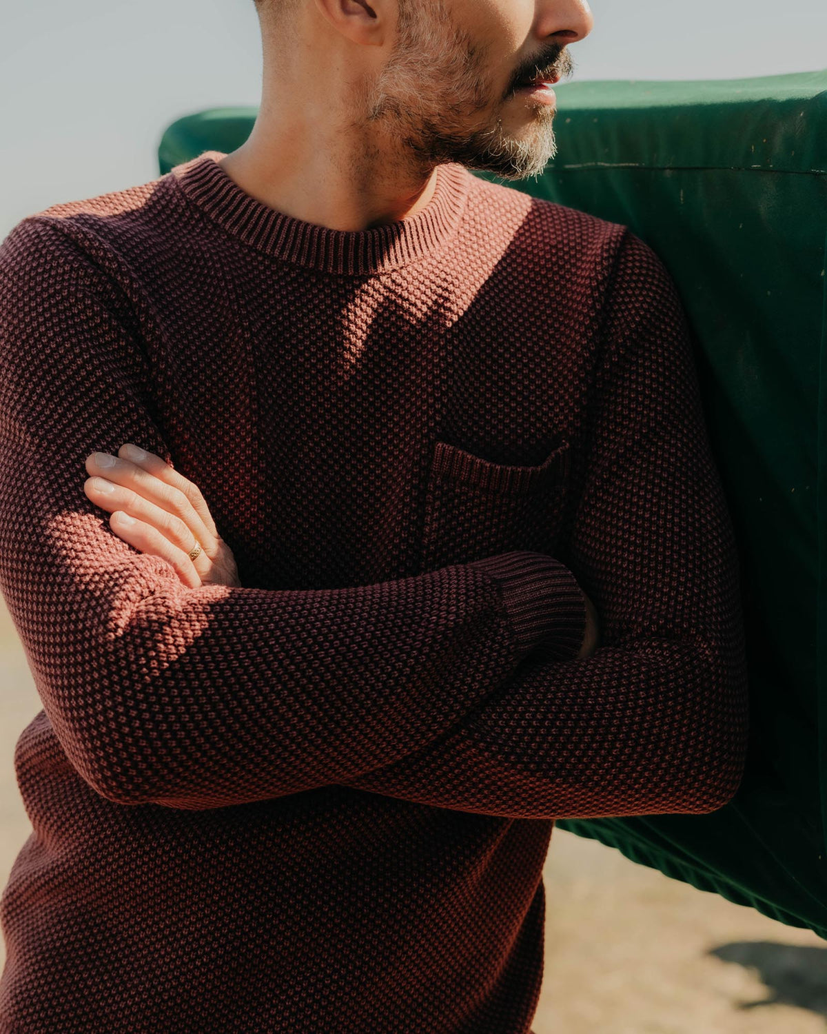 The Crawford Crew Sweater in Dried Cherry