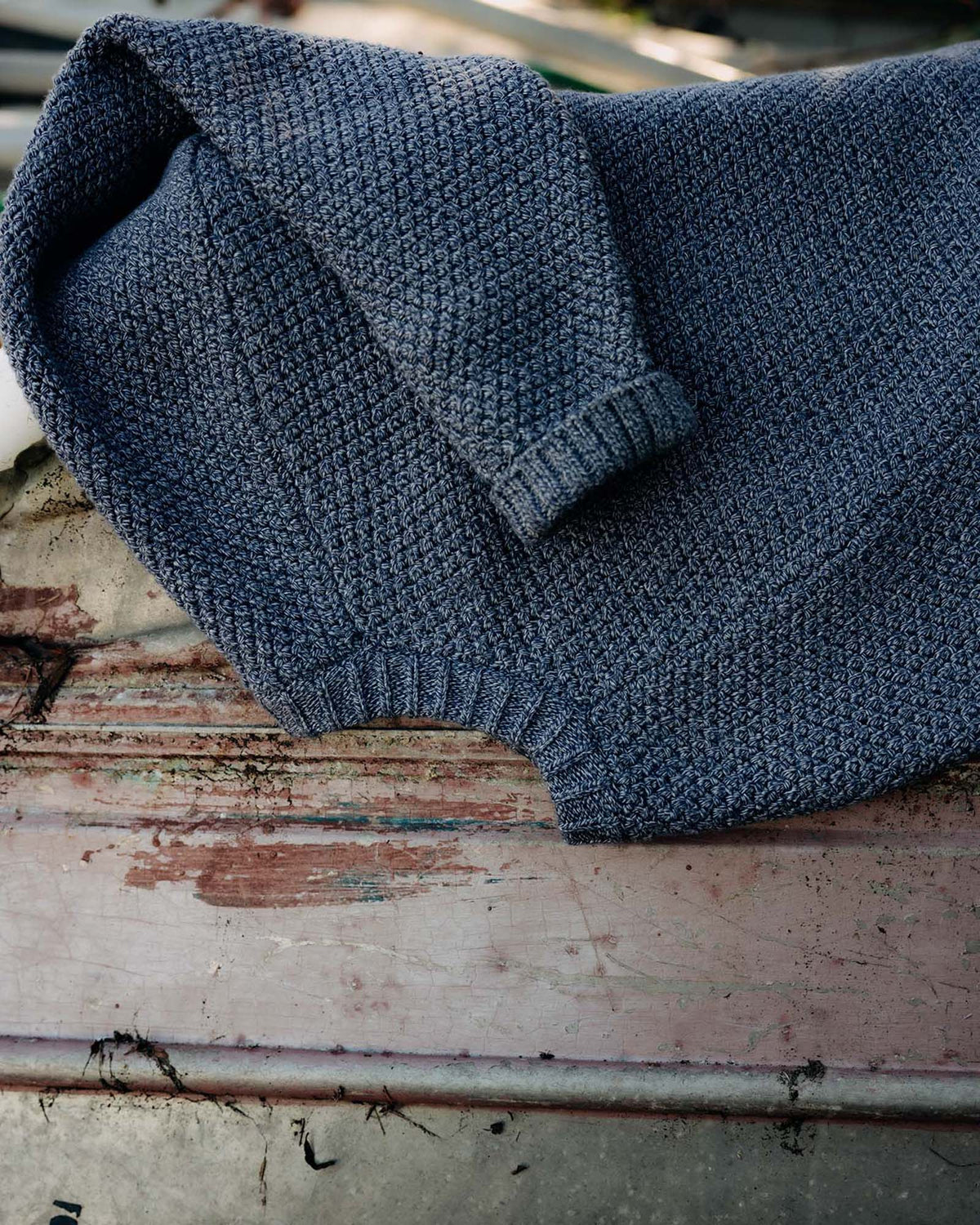 The Fisherman Sweater in Blue Melange