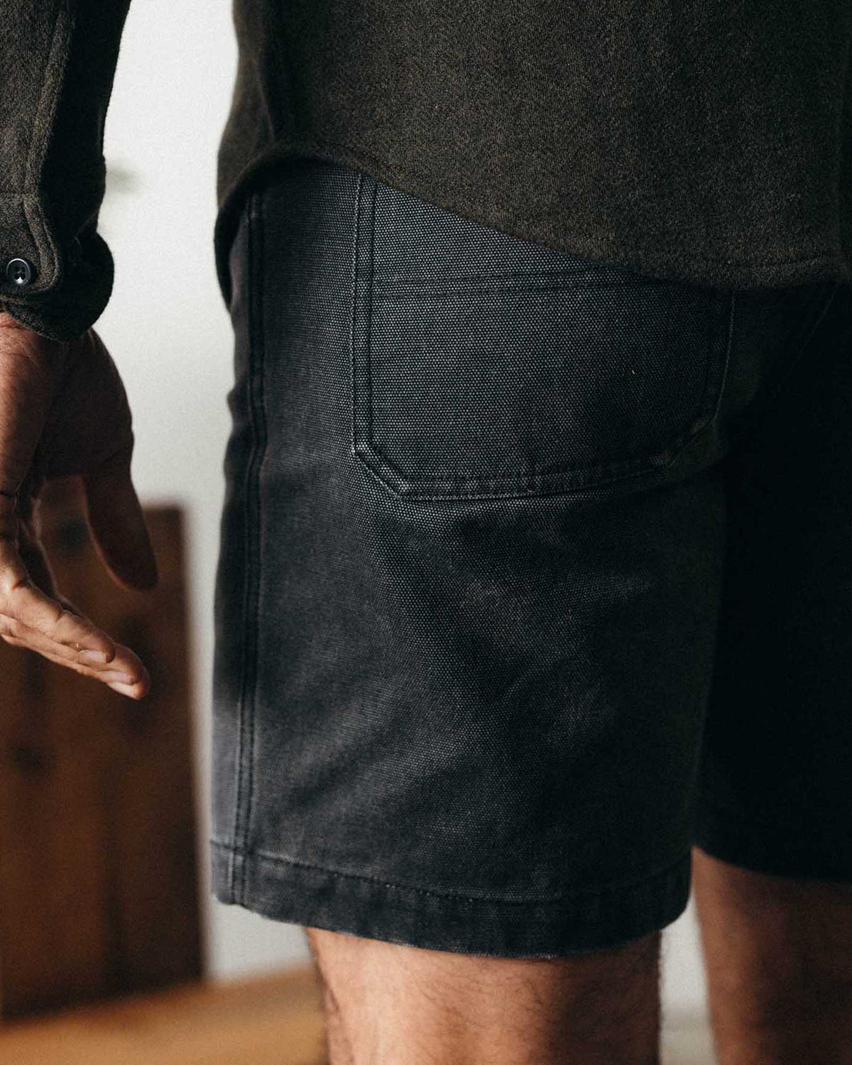 The Camp Short in Coal Chipped Canvas
