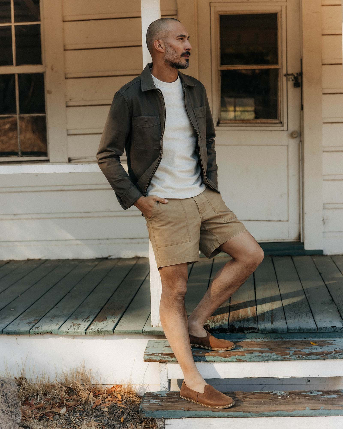 The Surplus Short in Khaki Reverse Sateen